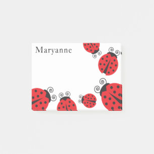 Cute Little Ladybugs Monogram Post-it Notes