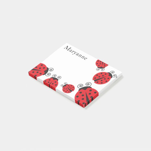 Cute Little Ladybugs Monogram Post-it Notes (Schuin)
