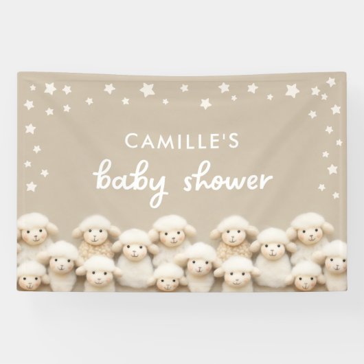 Cute Little Lamb Baby Shower Spandoek (Horizontaal)