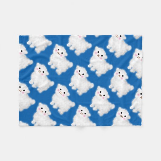 Cute Little Lamb Fleece Deken (Voorkant (Horizontaal))