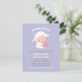 Cute Little Lamb Hugging Heart Baby shower Kaart (Staand voorkant)