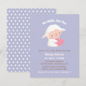 Cute Little Lamb Knuffelt Hart Baby Shower Kaart (Voorkant / Achterkant)