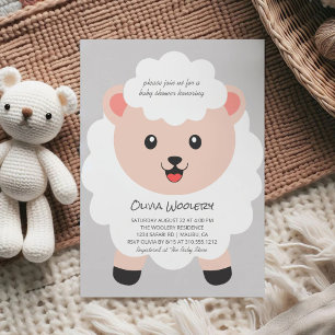 Cute Little Lamb Polka Dots Baby shower Kaart