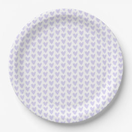 Cute Little Lavender Hearts Pattern Papieren Bordje