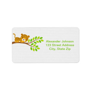 Cute Little Leopard Adresetiketten Etiket