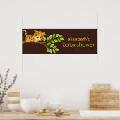 Cute Little Leopard Baby shower Banner Poster (Keuken)