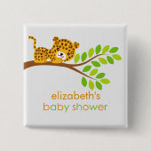 Cute Little Leopard Baby shower Button (Voorkant)