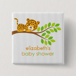 Cute Little Leopard Baby shower Button