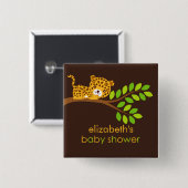 Cute Little Leopard Baby shower Button (Voorkant /achterkant)