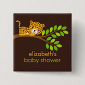 Cute Little Leopard Baby shower Button (Voorkant)