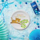 Cute Little Leopard Baby shower Paper Bord (Feest)