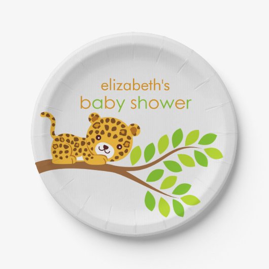 Cute Little Leopard Baby shower Paper Bord (Voorkant)