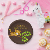 Cute Little Leopard Baby shower Paper Bord (Feest)
