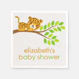 Cute Little Leopard Baby shower Paper Napkins Servet