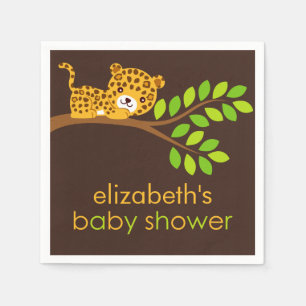 Cute Little Leopard Baby shower Paper Napkins Servet
