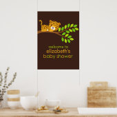 Cute Little Leopard Baby shower Poster (Keuken)
