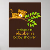 Cute Little Leopard Baby shower Poster (Voorkant)