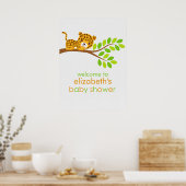 Cute Little Leopard Baby shower Poster (Keuken)
