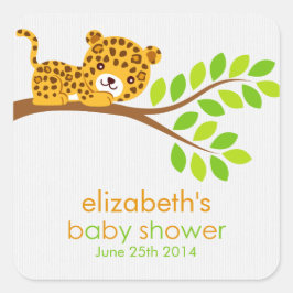 Cute Little Leopard Baby shower Sticker