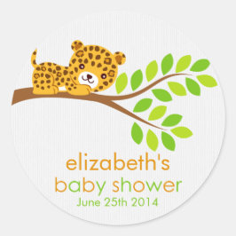 Cute Little Leopard Baby shower Sticker