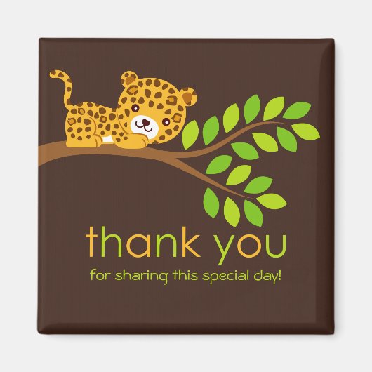 Cute Little Leopard Bedankt Magnet (Voorkant)