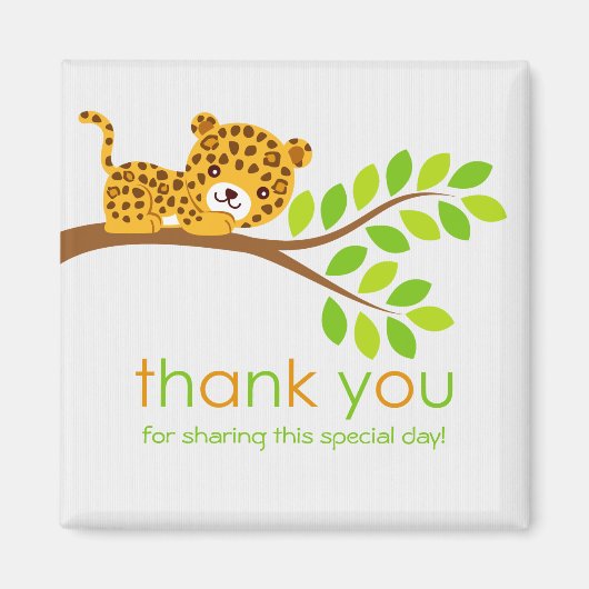 Cute Little Leopard Bedankt Magnet (Voorkant)