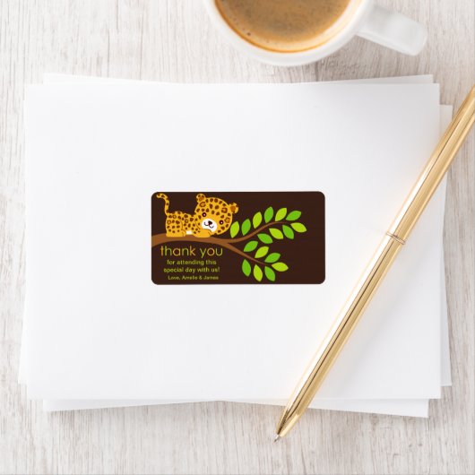 Cute Little Leopard Dank je wel Etiket (Insitu)