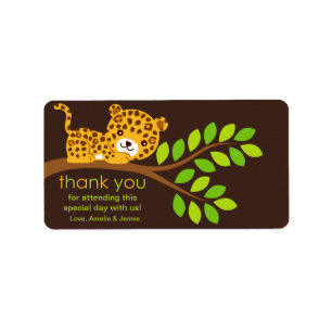 Cute Little Leopard Dank je wel Etiket