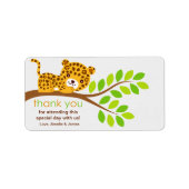 Cute Little Leopard Dank je wel Etiket (Voorkant)