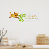Cute Little Leopard Girl Baby shower Banner Poster (Keuken)