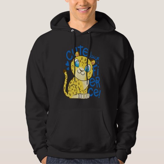 Cute Little Leopard Kids   Cute But Fierce Cat Hoodie (Voorkant)