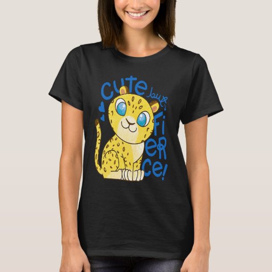 Cute Little Leopard Kids   Cute But Fierce Cat T-shirt (Voorkant)