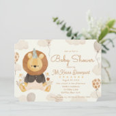 Cute Little Lion Boy Baby shower Kaart (Staand voorkant)