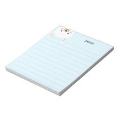 Cute Little Llama, Blue Personalized Lined Notitieblok (Linkerzijde)