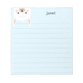 Cute Little Llama, Blue Personalized Lined Notitieblok (Voorkant)