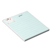 Cute Little Llama Mint Green Personalized Lined Notitieblok (Schuin)