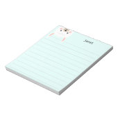 Cute Little Llama Mint Green Personalized Lined Notitieblok (Linkerzijde)