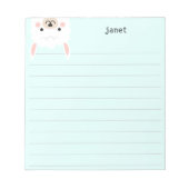 Cute Little Llama Mint Green Personalized Lined Notitieblok (Voorkant)