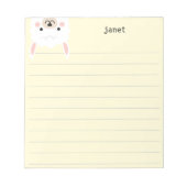 Cute Little Llama, Yellow Personalized Lined Notitieblok (Voorkant)
