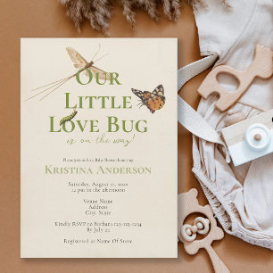 Cute Little Love Bug Baby shower Invitation Kaart