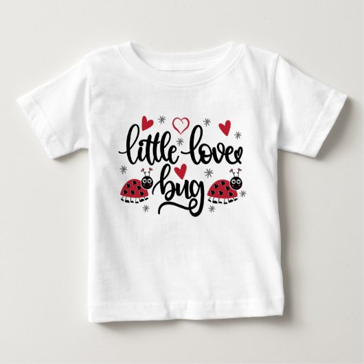 Cute little love bug woordkunst meisjes Baby T-Shi (Voorkant)