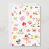 Cute Little Lovebug Spring Garden Baby Shower Kaart (Achterkant)