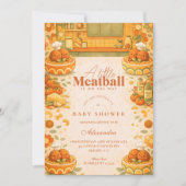 Cute Little Meatball Baby Shower Kaart (Voorkant)