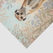 Cute Little Meerkat Pastel Floral Tissuepapier (Detail)