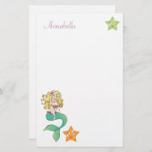Cute Little Mermaid Briefpapier (Voorkant / Achterkant)