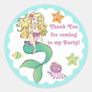 Cute Little Mermaid Gift Label