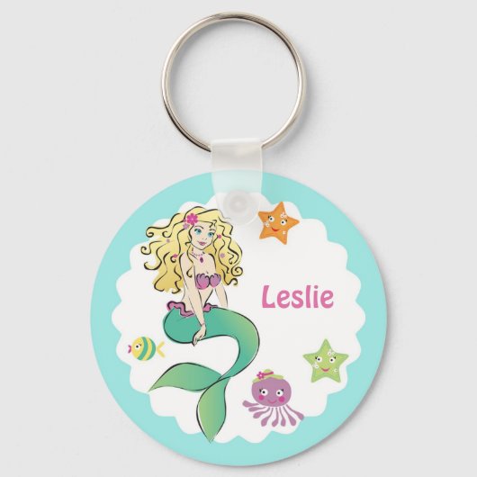 Cute Little Mermaid Sleutelhanger (Voorkant)