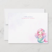 Cute Little Mermaid Watercolor Kinder Briefpapier Notitiekaartje (Voorkant)