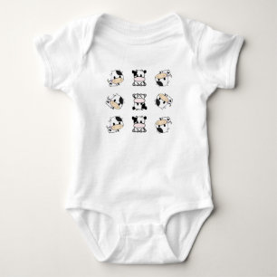 Cute Little Mini Chibi Cow Baby Jersey Bodysuit