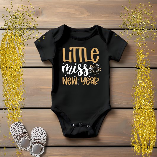 Cute Little Miss New Year Girl Romper